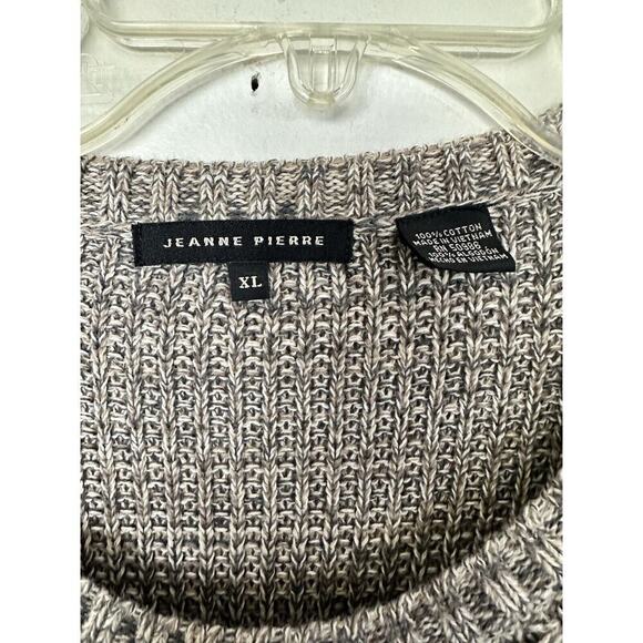 Jeanne Pierre Women's Cable Knit Cotton Crew Neck Pullover Sweater Size XL - Picture 3 of 6